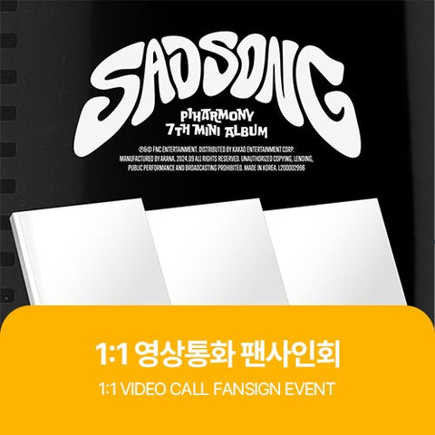 9/24 1:1 VIDEO CALL EVENT BY DEARMYMUSE] P1Harmony - 7th Mini Album [SAD SONG] (ALBUM) (PRE-ORDER)