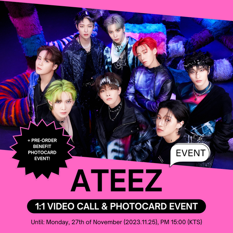 [1:1 VIDEO CALL EVENT BY FROMM] ATEEZ [THE WORLD EP.FIN : WILL] ALBUM PRE-ORDER + RANDOM POB PHOTOCARD