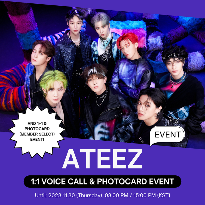 [1:1 VOICE CALL EVENT BY MINIRECORD] ATEEZ [THE WORLD EP.FIN : WILL]  PLATFORM VER. PRE-ORDER + RANDOM POB PHOTOCARD