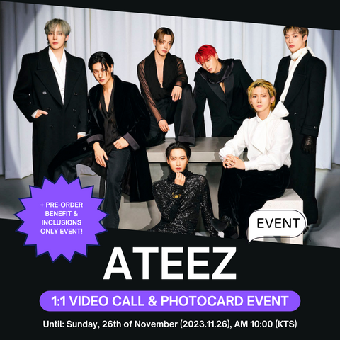 [1:1 VIDEO CALL EVENT BY EVERLINE] ATEEZ [THE WORLD EP.FIN : WILL] PRE-ORDER ALBUM + RANDOM POB PHOTOCARD
