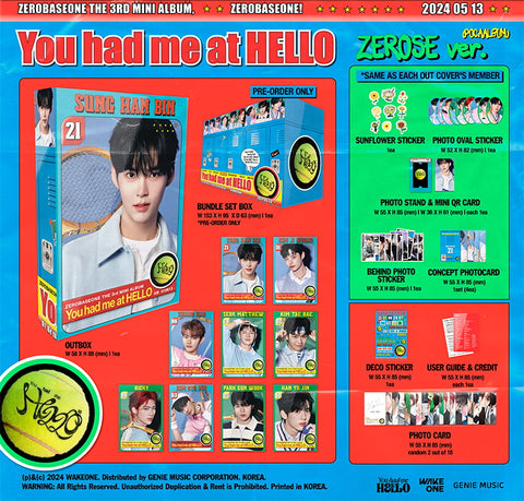 [6/23 1:1 VIDEO CALL EVENT BY MAKESTAR] ZEROBASEONE - You had me at HELLO (ZEROSE POCAALBUM) (PRE-ORDER)