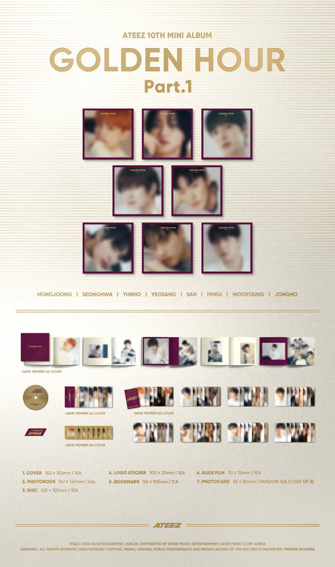 [7/18 1:1 VIDEO CALL EVENT BY SOUNDWAVE] ATEEZ - [GOLDEN HOUR : Part.1] (DIGIPACK) (PRE-ORDER)